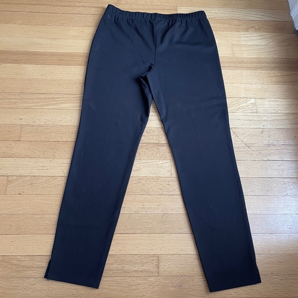 Garnet Hill black straight-leg ponte pants, small, NWT - Picture 2 of 10